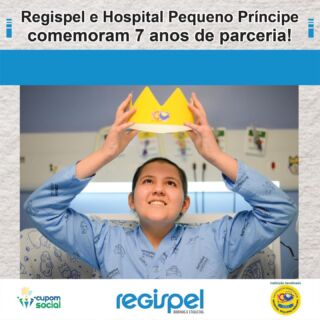 Nesse período, parte do valor arrecadado pela Regispel com a venda de bobinas tem sido destinada ao Hospital Pequeno Príncipe. Maior hospital pediátrico do Brasil e referência em alta e média complexidade, o Pequeno Príncipe realiza, anualmente, cerca de 250 mil atendimentos ambulatoriais, 20 mil internações e 18 mil cirurgias, em 35 especialidades médicas.

Este nosso compromisso renova-se diariamente. E por este motivo que hoje, comemoramos o 7º aniversario do Cupom Social PR.

Queremos agradecer aos parceiros que abraçam esta iniciativa. Com seu apoio e da sua empresa, temos certeza de que continuaremos a fazer a diferença na assistência de milhares de crianças e adolescentes de todo o Brasil.